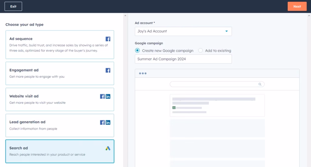 Via HubSpot Marketing HubSpot Marketing Hub choose ad