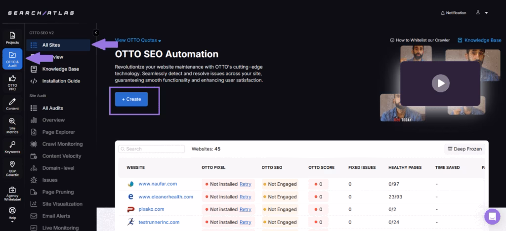 otto seo automation for seo audit
